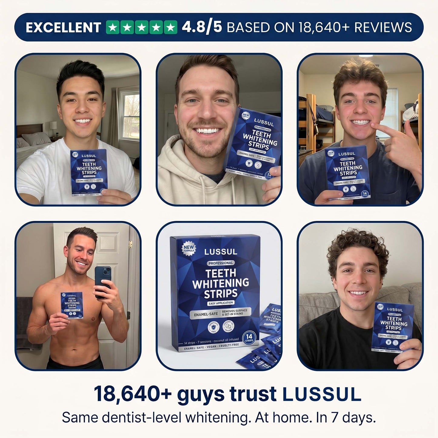 【lussul】Whitening Strips - Instant Whitening Teeth Naturally
