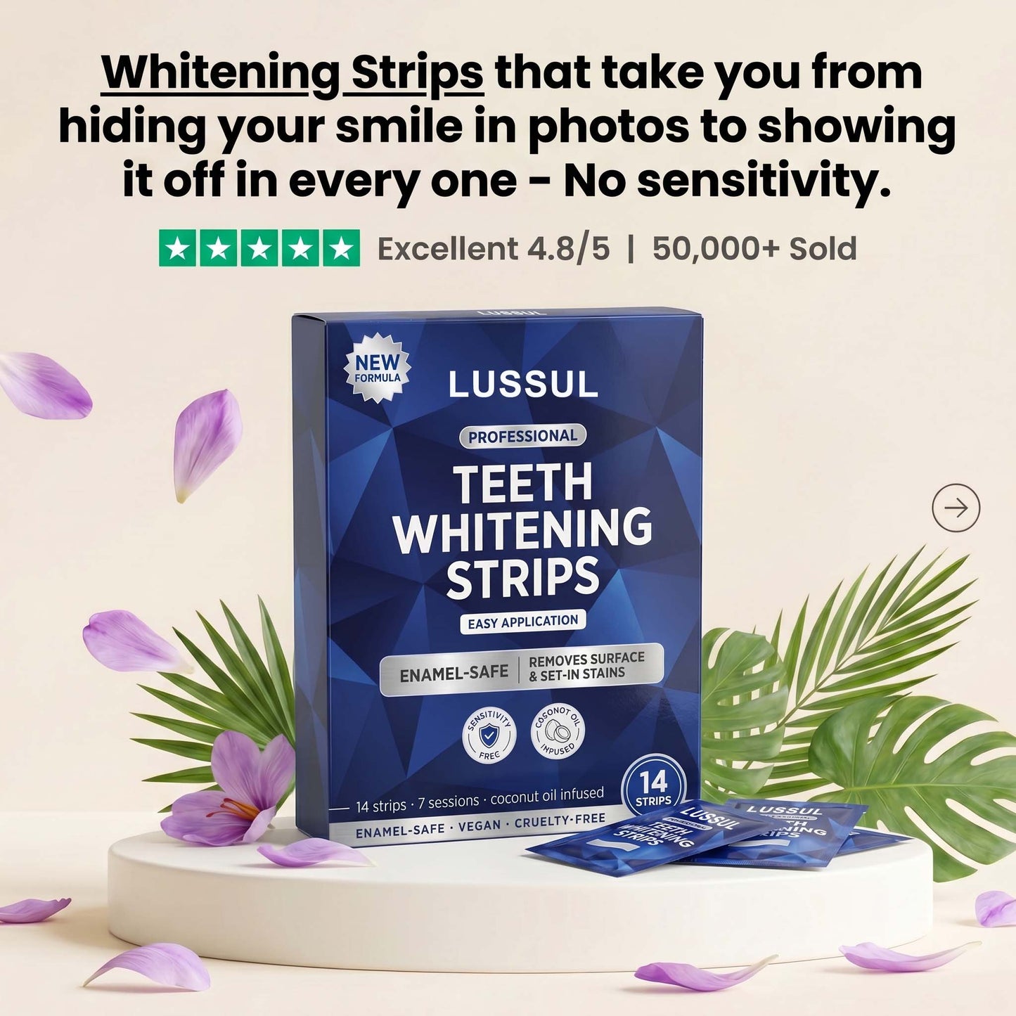 【lussul】Whitening Strips - Instant Whitening Teeth Naturally
